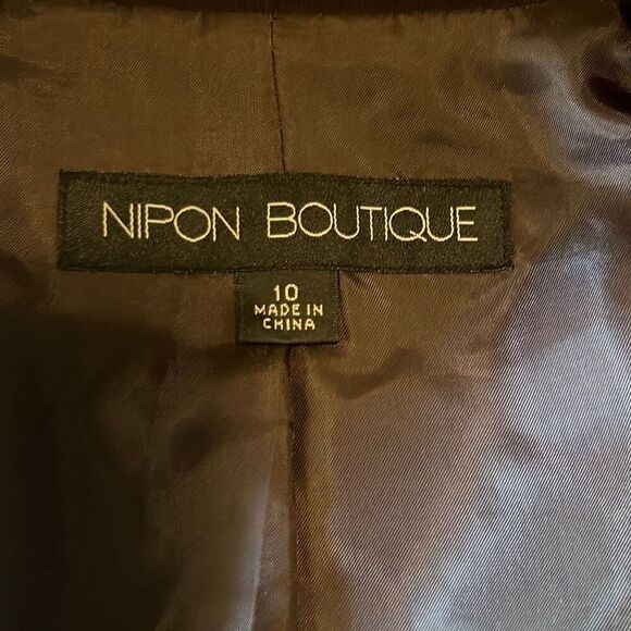 Nipon Boutique Vintage 10 Purple 3 Button Embroidered Classic Blazer Workwear - Picture 7 of 10